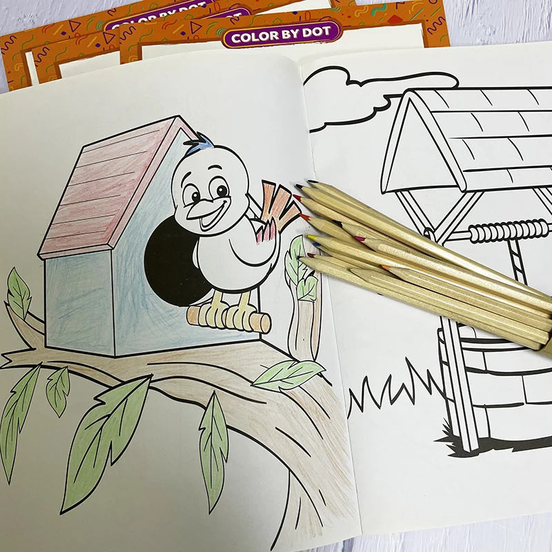 Custom Children Doodle Drawing Colouring Book Printing Colourful Story Coloring Books Printable for Kids Colouring Activity Book