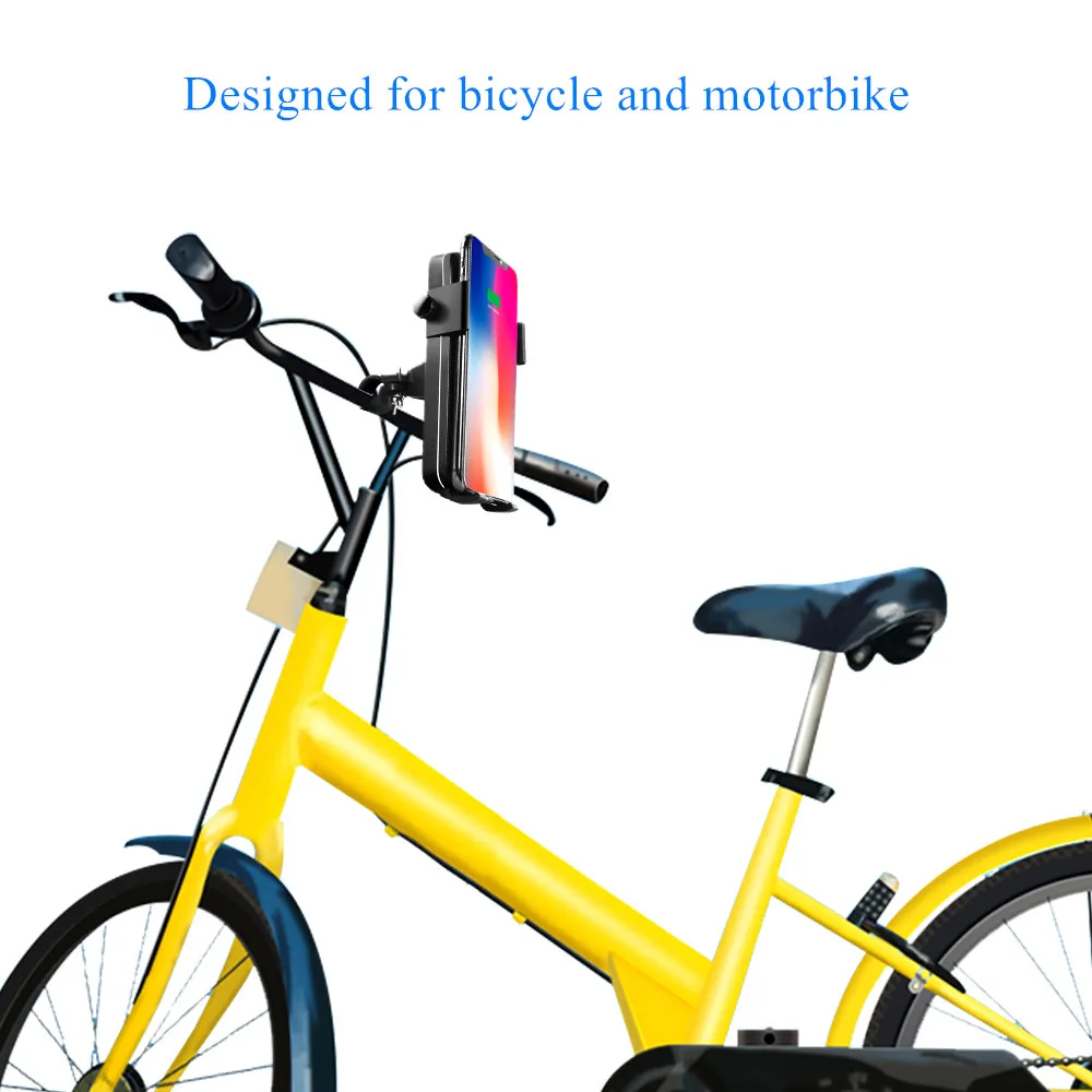 
Bike Motorcycle Power Bank Mobile Wireless Charger Portable 2 in 1 with Phone Mount Clamp Holder 