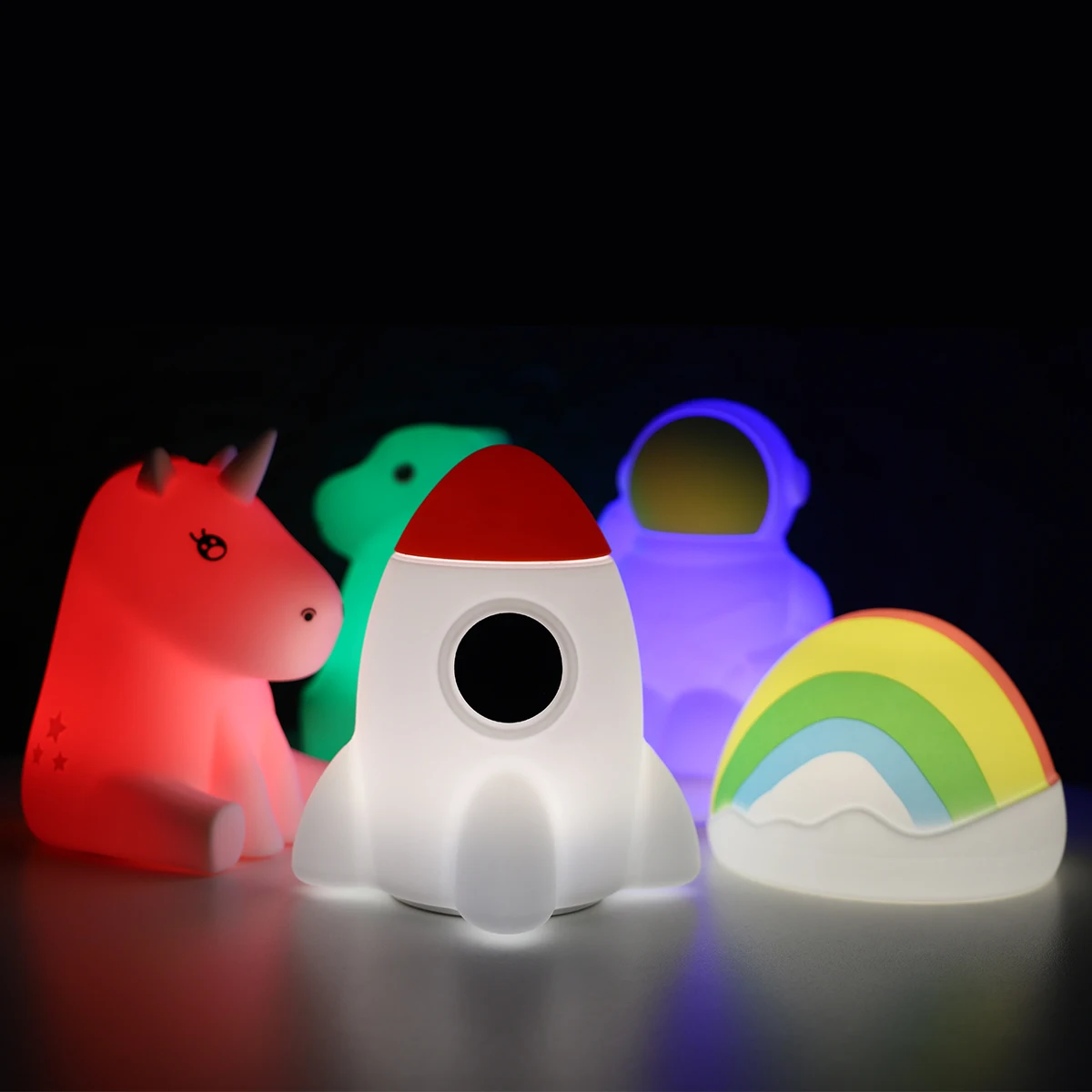 2024 Hot LED Rocket Bunny Night Nursing Lights USB Rechargeable Silicone Mini Lamp for Kids bedroom home decor