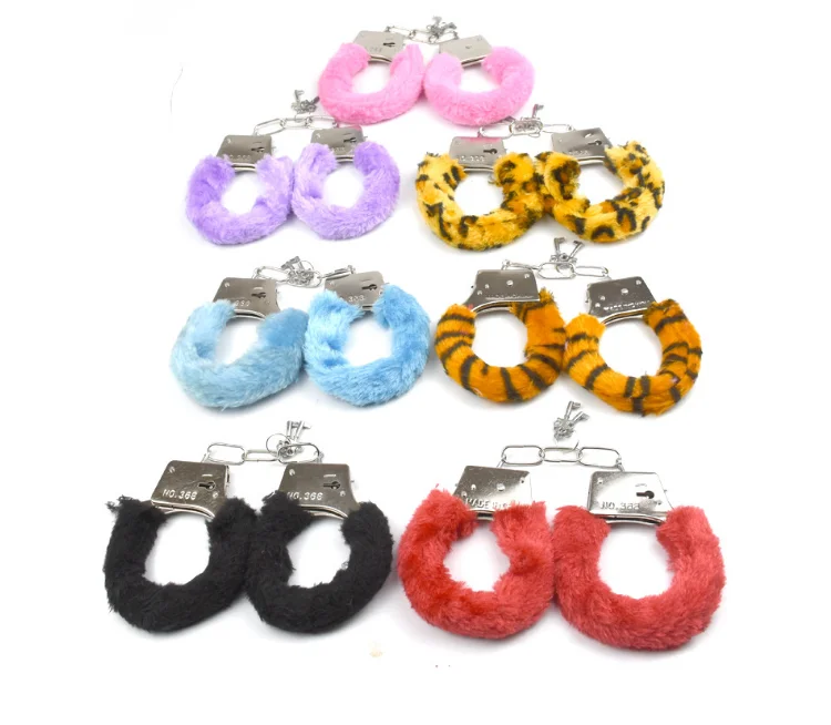 Plush handcuffs foot handcuffs leather binding metal alternative couples sex toy