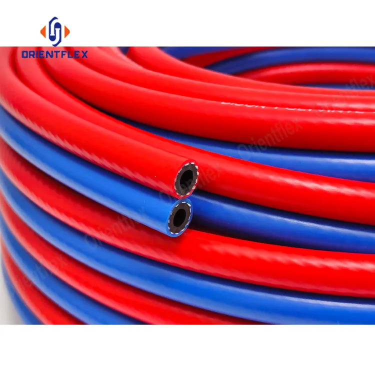 High Quality Two Line Oxy Oxygen Acetylene Hose Pvc Twin Welding Hose Hoses 5/16