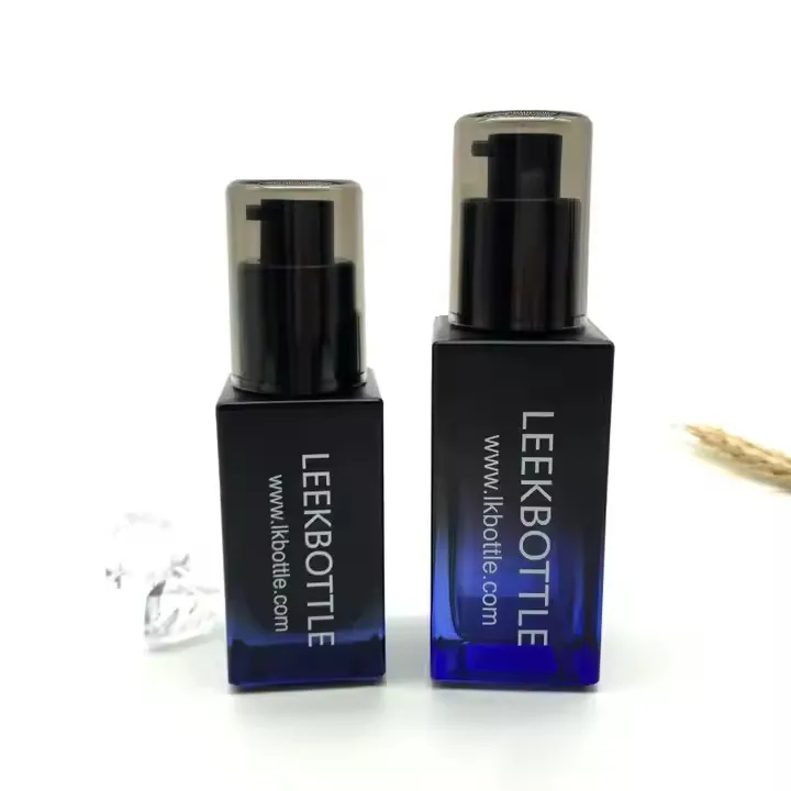 Luxury 30ml 50ml Custom Edm Rectangle Cosmetic Dropper Glass Bottle Pump 50ml Cosmetic Glass Bottle