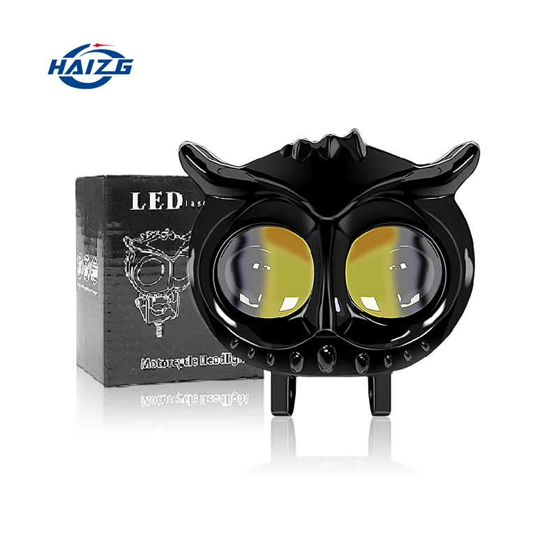 HAIZG Universal Owl Design Dual Color Mini Led Fog/driving Lights Spot Led White Motorcycle Spotlight Headlamp Lighting System