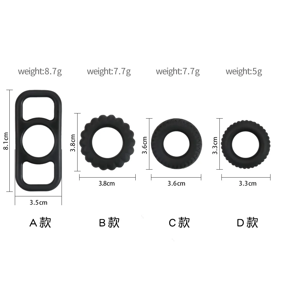 Pack of 4 Soft Penis Dildo Ring Cock Sex Toys Men Delay Prolong Ejaculation Penis Rings Adult Sex Product for Male Cock Rings