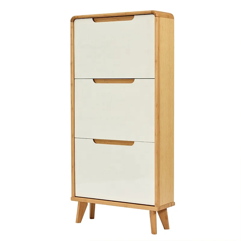 Modern Home Flip Down Hallway Simple Stand Shoe Storage Organizer Cabinet Wooden Shoes Stand Rack Modern