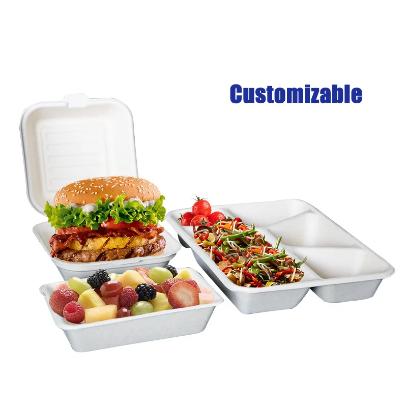 Wholesale Custom Dry Pressing Molded Pulp Take Away Food Container Portable Holder Box For Fruits