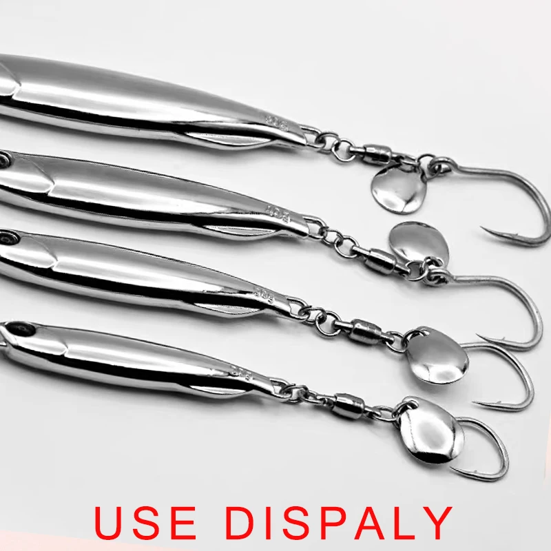 TAKEDO Stainless Steel Jig hook Double Bearing Swivel 1/0  2/0 3/0 5/0 Single Fishing Hooks With Spoon For Spanish Mackerel Bass