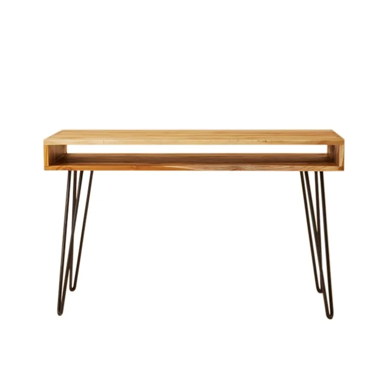 Nordic Office Simple Work Computer Desk American Double-layer Writing Desk Personality Retro Wrought Iron Learning Desk