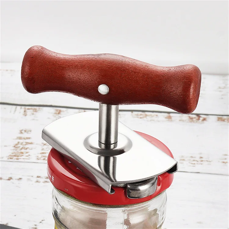 Effort-saving capping device stainless steel can opener wooden handle capping device capping bottle opener
