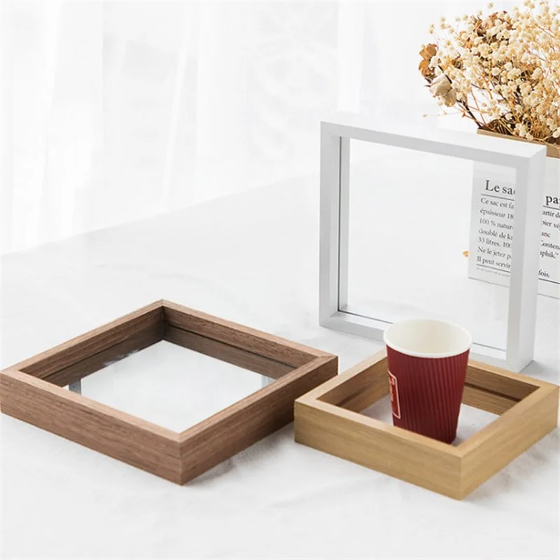 Creative solid wood wedding picture frame double-sided glass happy word stage picture frame