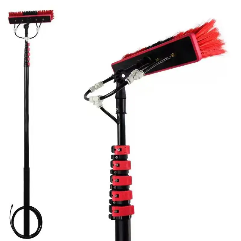 Factory Economical Functional Telescoping Tubing Flip Lock Extension Telescopic Pole Cleaning Brush For Household Use