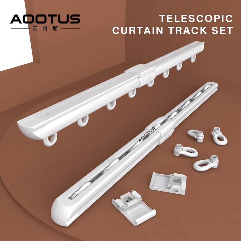 Telescopic Curtain Track Set Adjustable Design Room Divider Curtain Rails and Accessories included