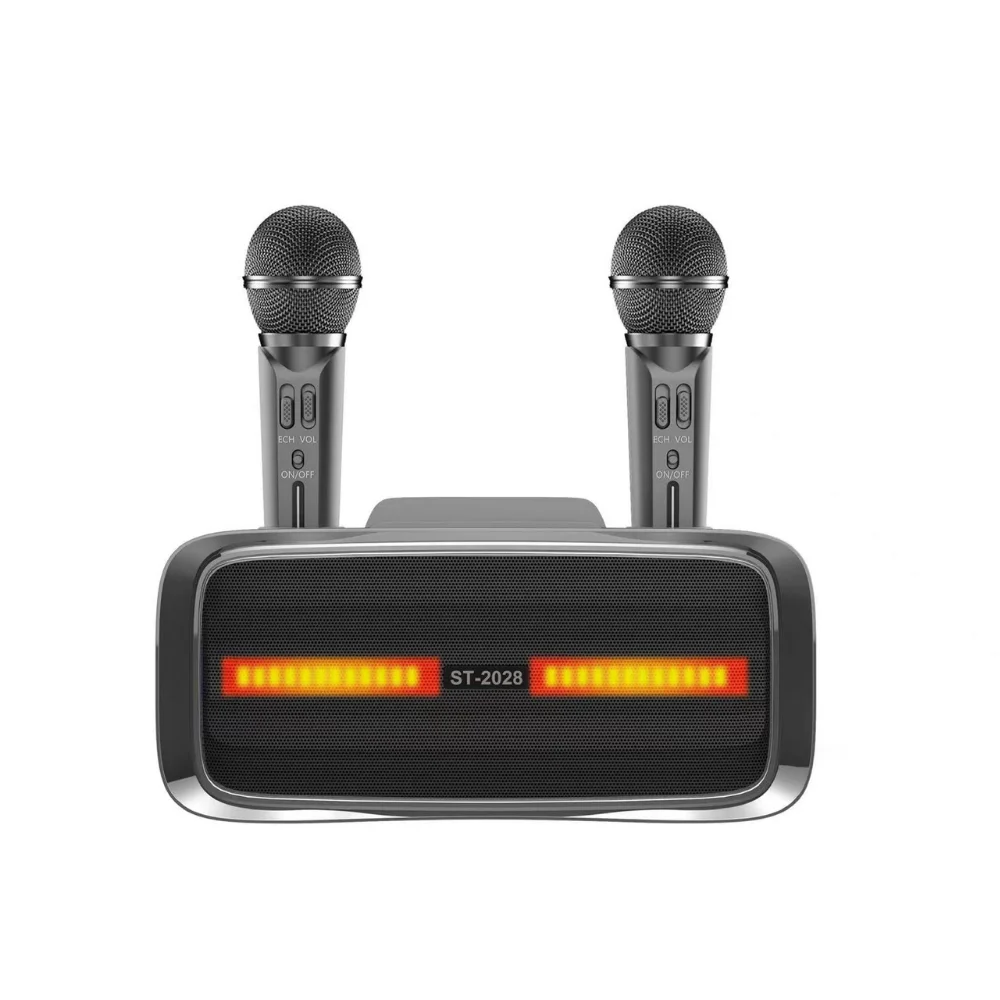 Grey ST2028 2 in 1 microphone Home /Commerical  KTV portable microphone audio karaoke speaker For Party