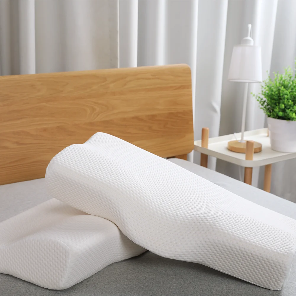 Low MOQ Bed Sleeping Contour Butterfly Shaped Side Sleeper Anti Snore Cervical Orthopedic Memory Foam Pillow