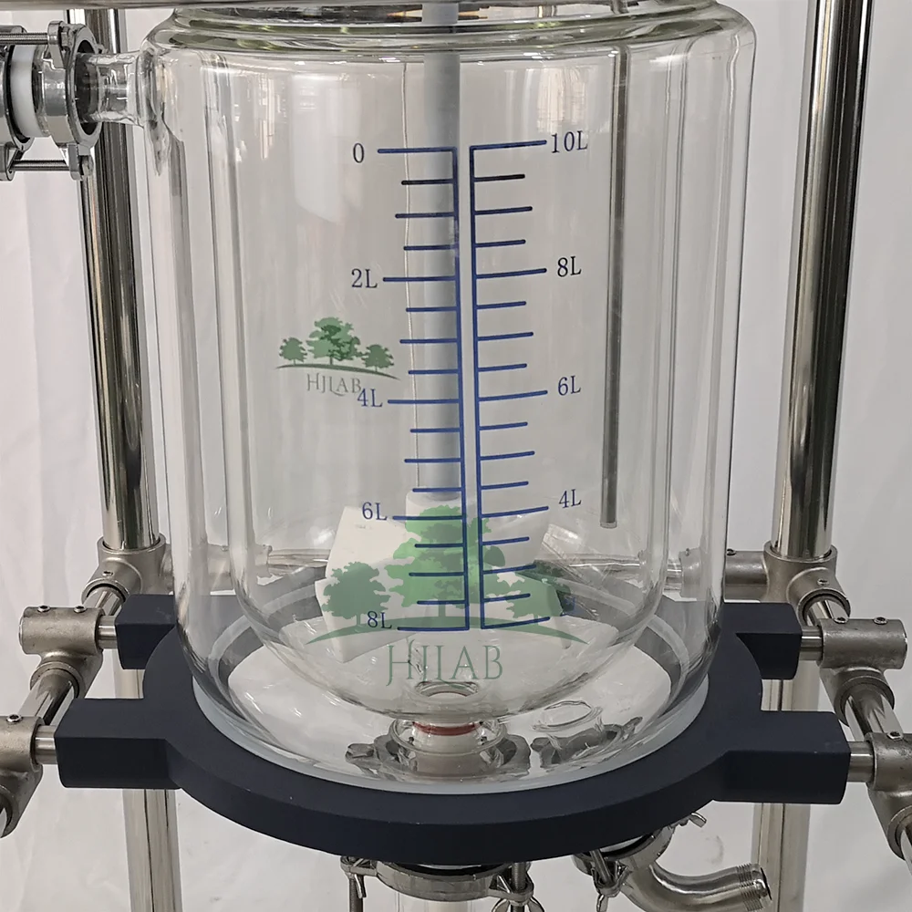HJLab Chemaical Lined explosion-proof 10L Jacketed Glass Reactor manufacturer with High quality