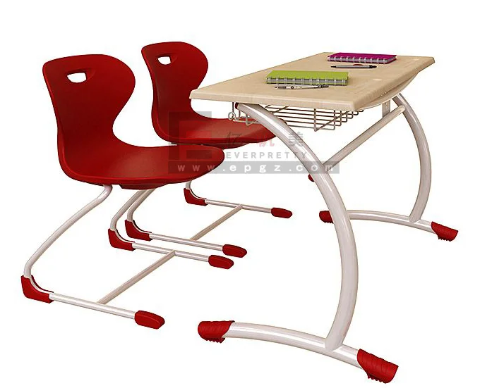 Regular Design School Furniture Classroom furniture Student Wooden Double Desk and Chair for Primary School Students