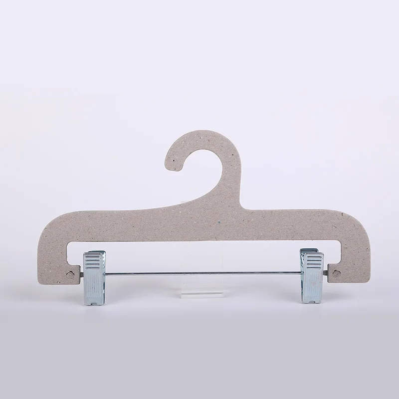 3mm FSC material Custom logo kraft cardboard pants shorts skirts paper hanger for kids baby with metal clip