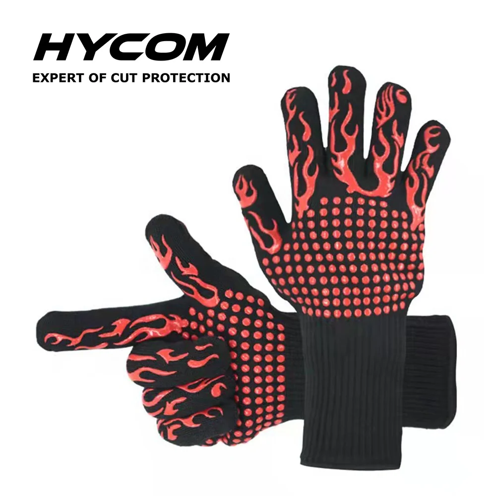 Hycom BBQ Grill Extreme Insulated Fireproof Silicone oven glove heat-resistant for Cooking gloves