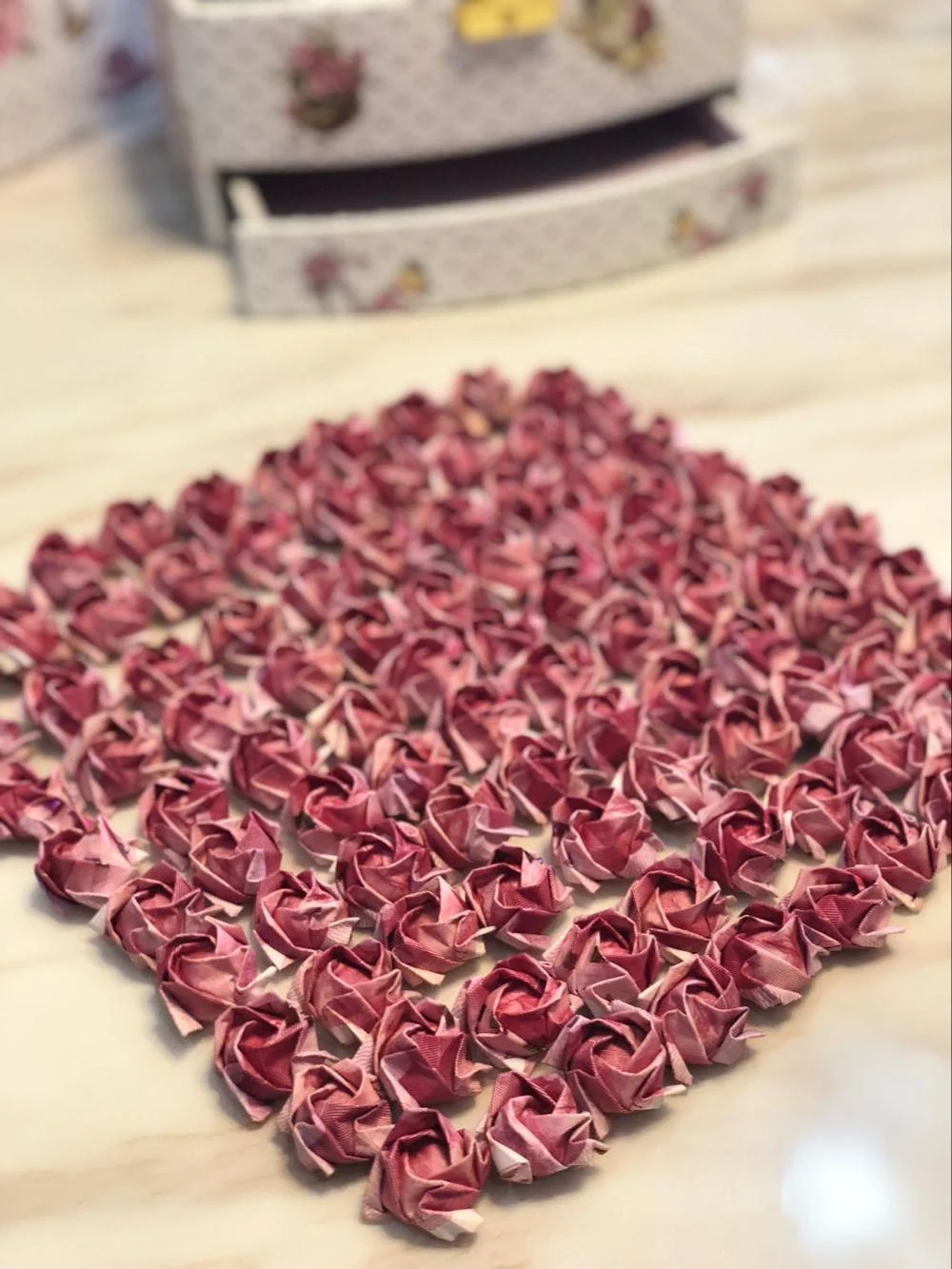 Cheap Artificial Paper Origami Flower Single Sex Rose Mix Color Red Roses Flower