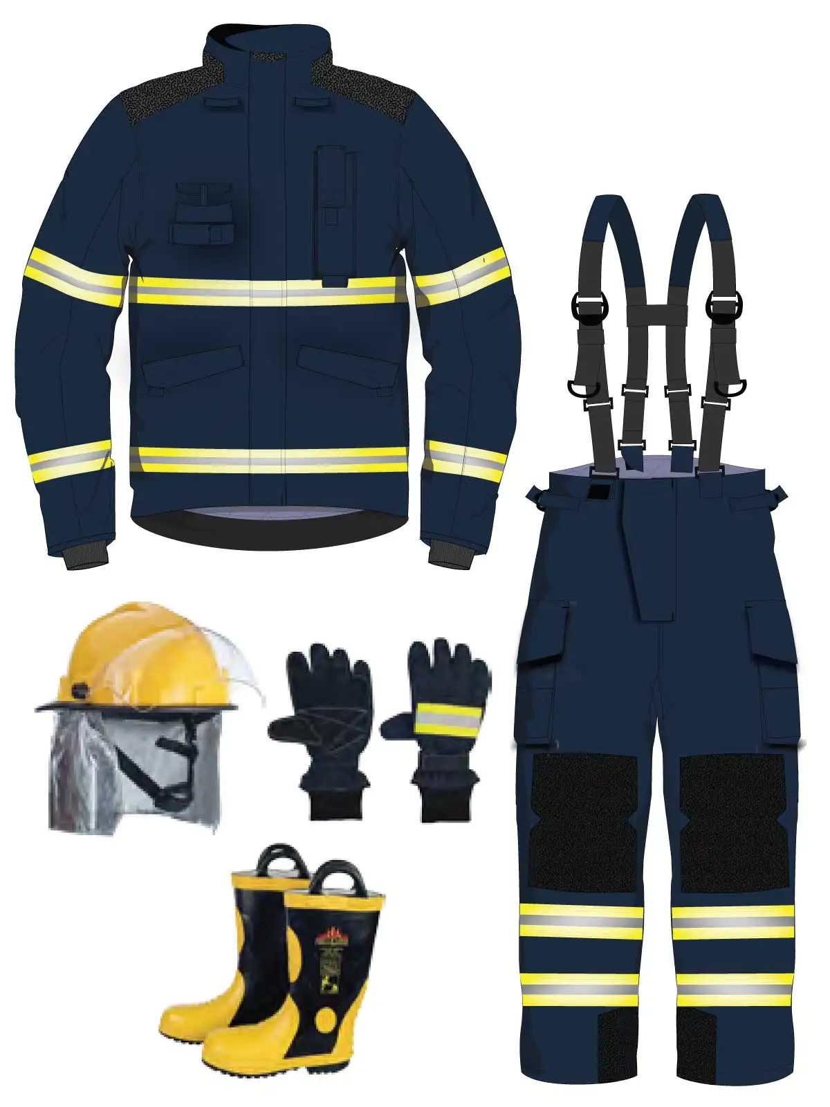 OEM Fireman Uniforms Nomex Firefighter Clothing Flame Resistance Property Fireman Suit