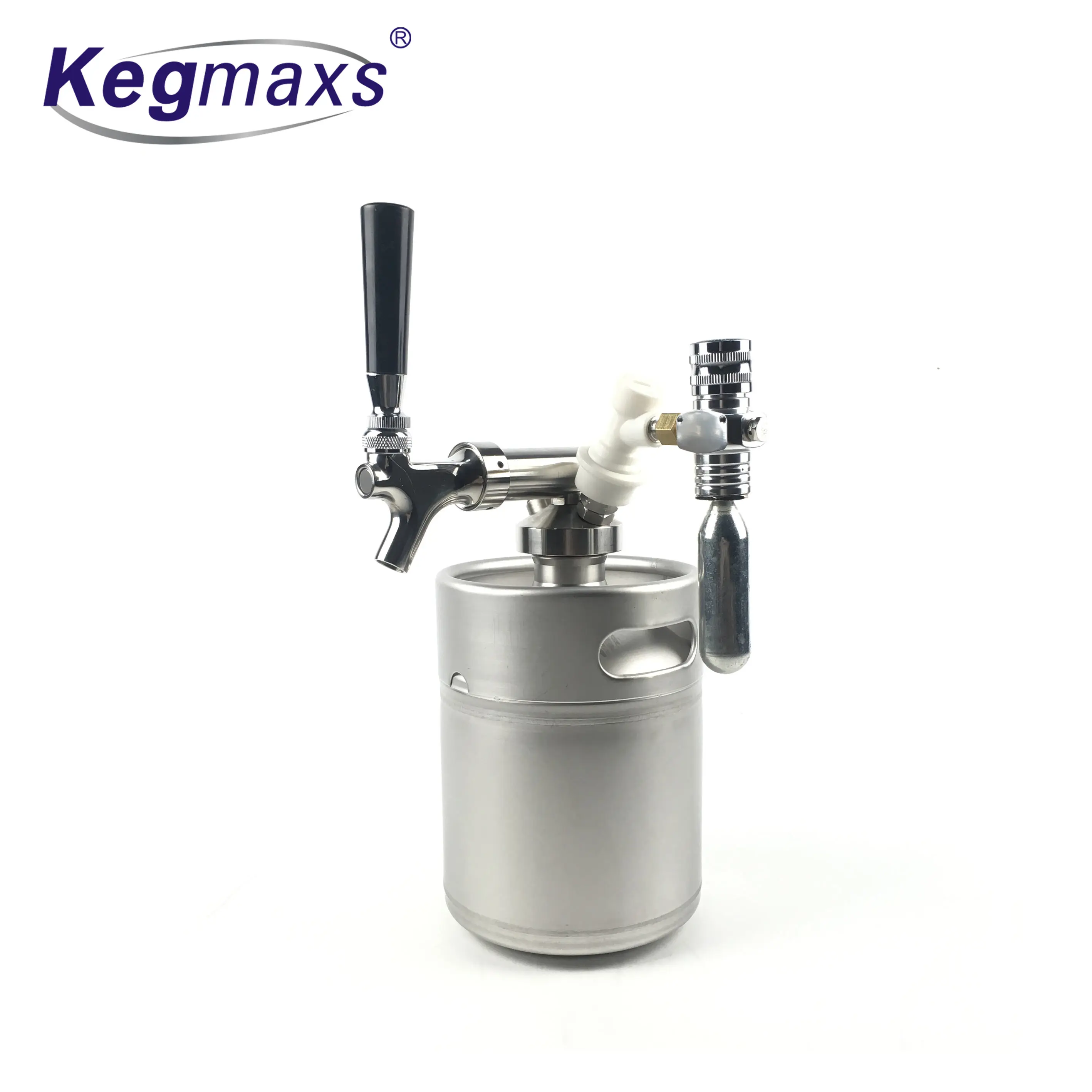 Kegmaxs Beer Growler 5L Mini Beer Keg Stainless Steel Bottle Cornelius for Beer Coffee Liquid Corny Keg Ball Lock Keg Drip Tray
