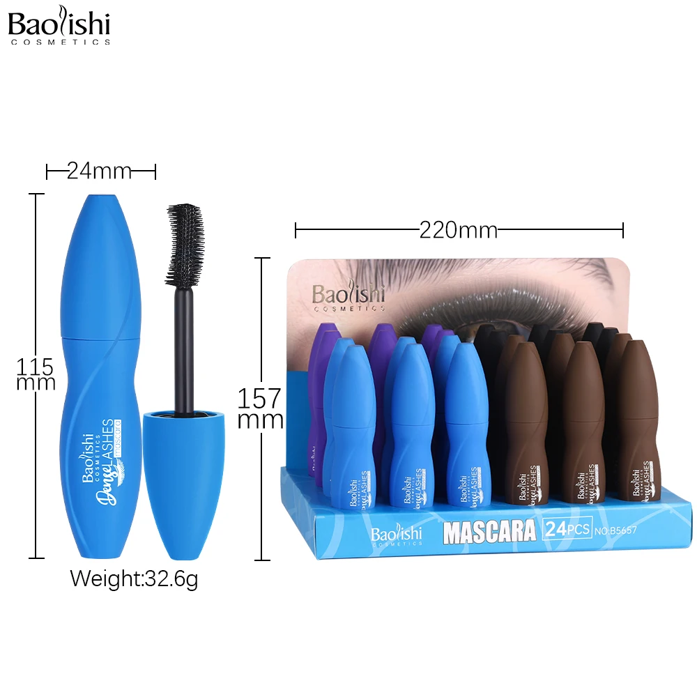Wholesale private label vegan mascara waterproof long lasting  mascara with slim waist tube 5d Silk Fiber Lengthening  Mascara