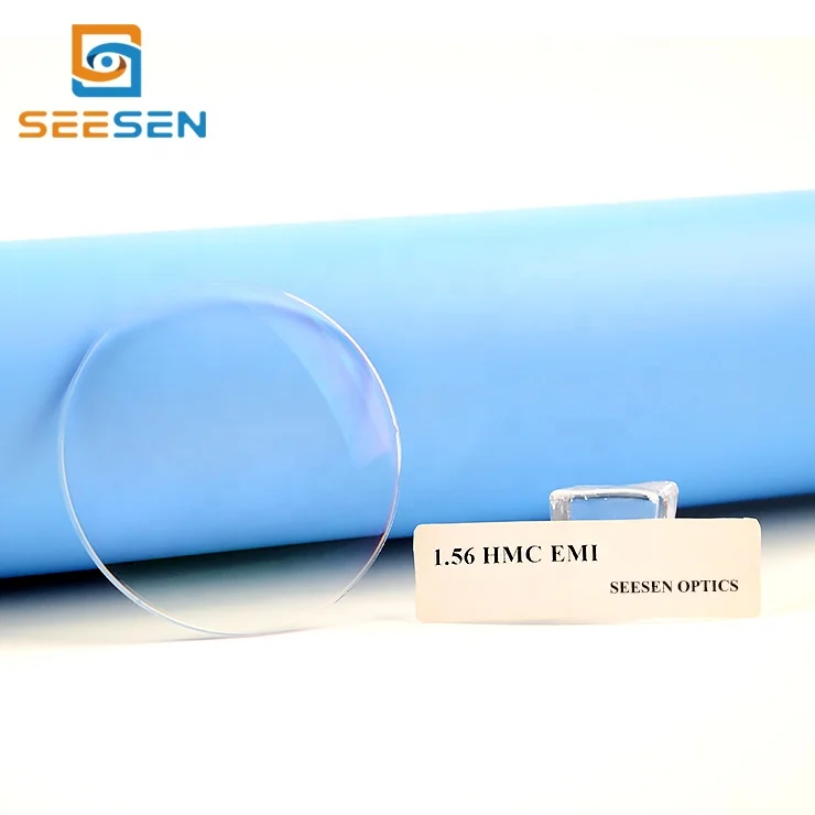 High quality Nk55 Index EMI 1.56 HMC plastic single vision ophthalmic optical lenses