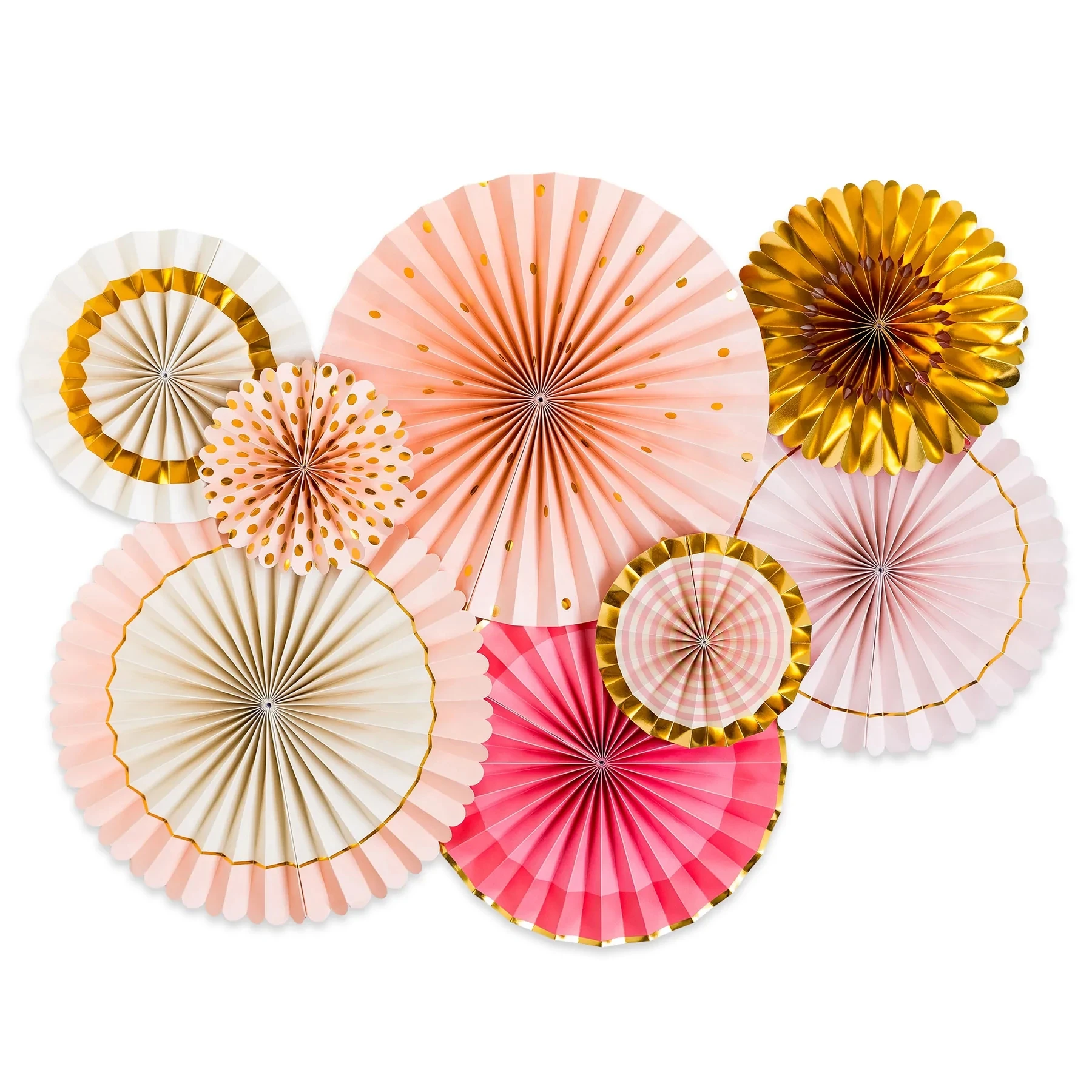 DAMAI Rose Gold Bride Birthday Party Wall Decoration Paper Fan Set Bachelorette Party Supplies