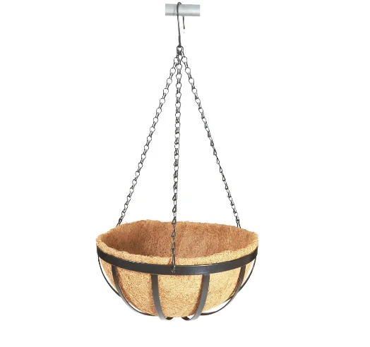 Fermentation tray hanging baskets metal indoor biodegradable flower pot for Coconut Fiber Pots