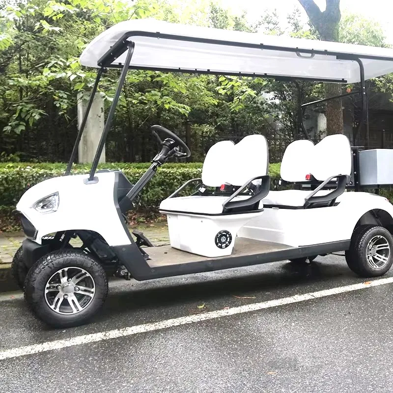 New Design Factory 2+2 Seat Sightseeing Bus Club Cart Electric Golf Buggy Hunting Car With Cargo