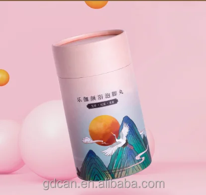 Custom Food Grade Recycled Cardboard Cylinder Loose Leaf Tea Coffee Packaging Box Round Black Kraft Paper Tube Packaging