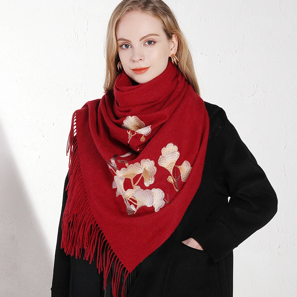 Manxiang Luxury Fashion Shawl Poncho Wool Women Branded Scarf Luxury