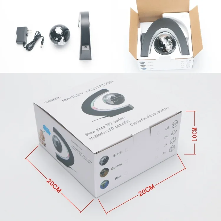 Magnetic Levitating Rotating Globe with LED Floating Bottle Display Globes World Desk Gadget