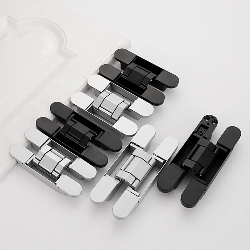 Zinc alloy Heavy Duty Bearing 80Kg Indoor 180 Degree Adjustable Invisible Concealed Hidden Wooden Door Hinges