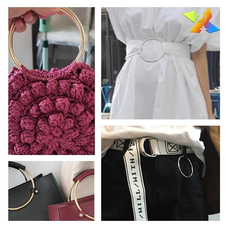 Factory Custom Flat metal o-ring round metal o-ring 10mm metal handle o ring buckles for bag accessories