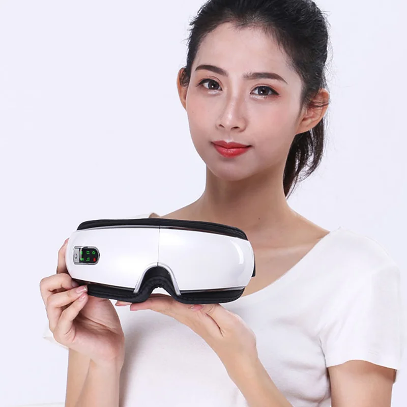 High Frequency Vibrating Warm Heated Air Pressure Wireless Vibration Eye Massager with Music