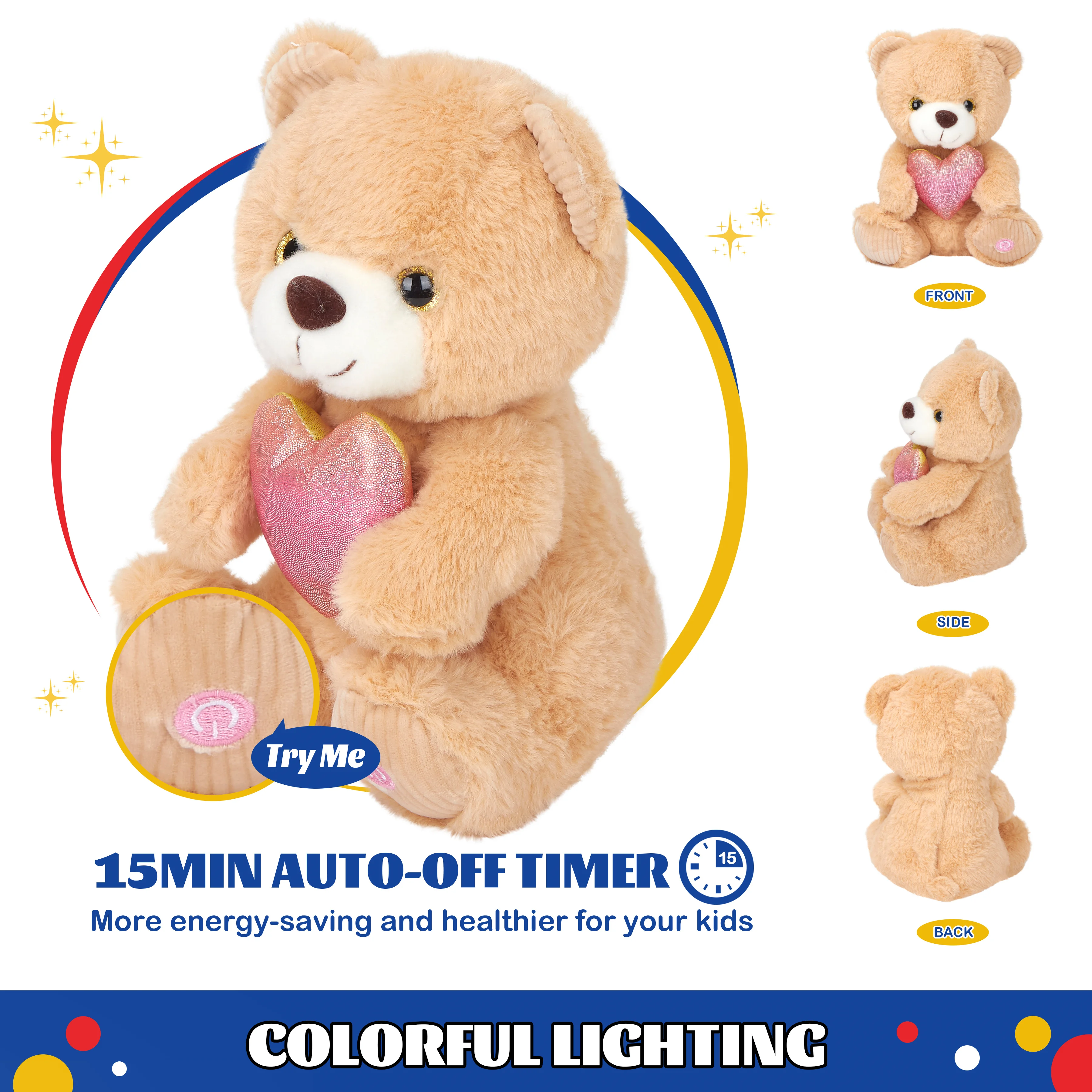 Светящийся светящийся медведь плюшевый