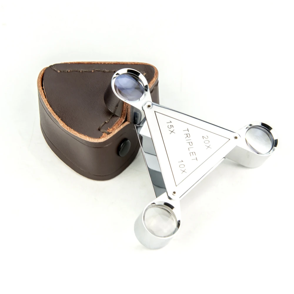 15X 20X 10x трехскладное ювелирное ручное увеличительное стекло