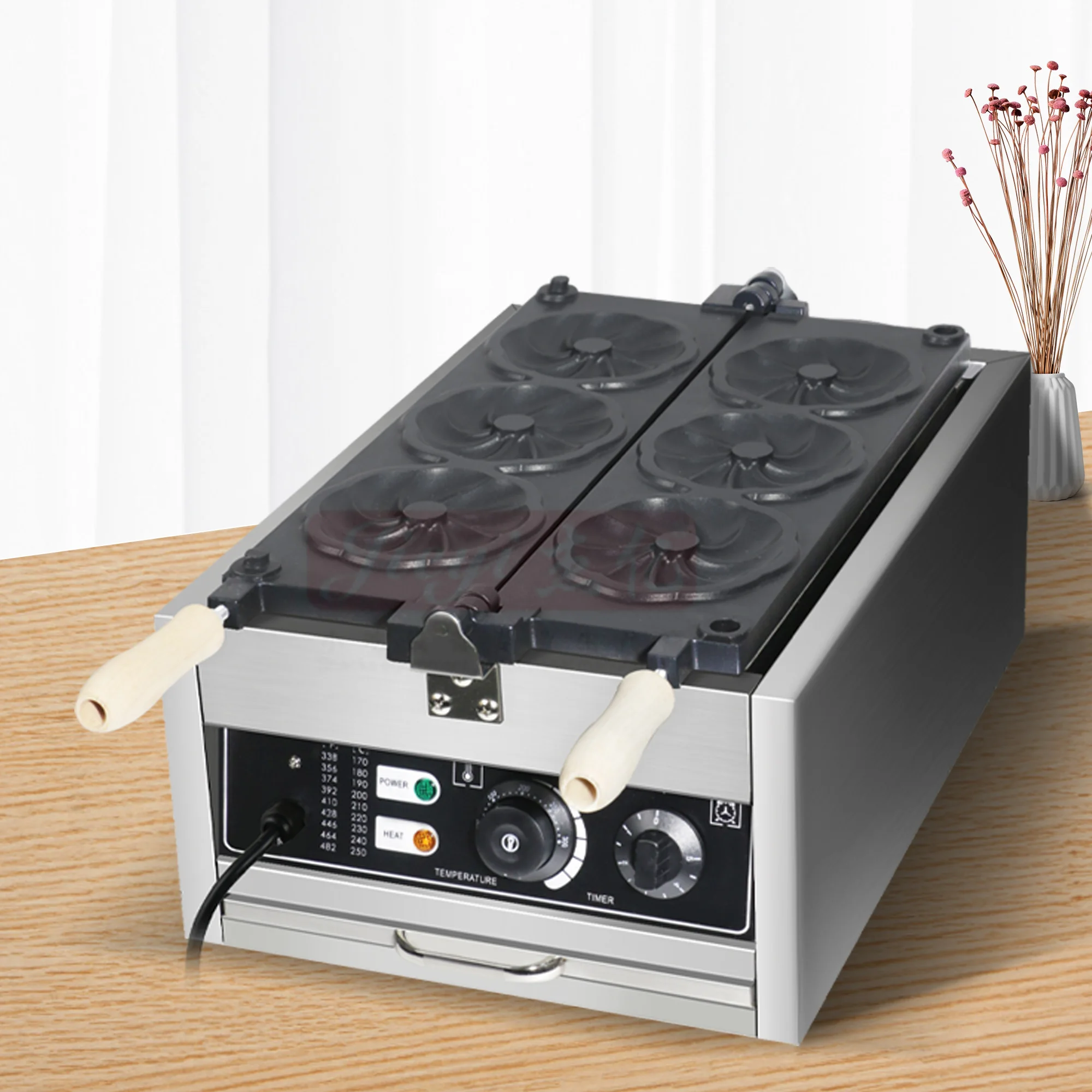 commercial sakura waffle maker Digital cherry blossom waffle machine