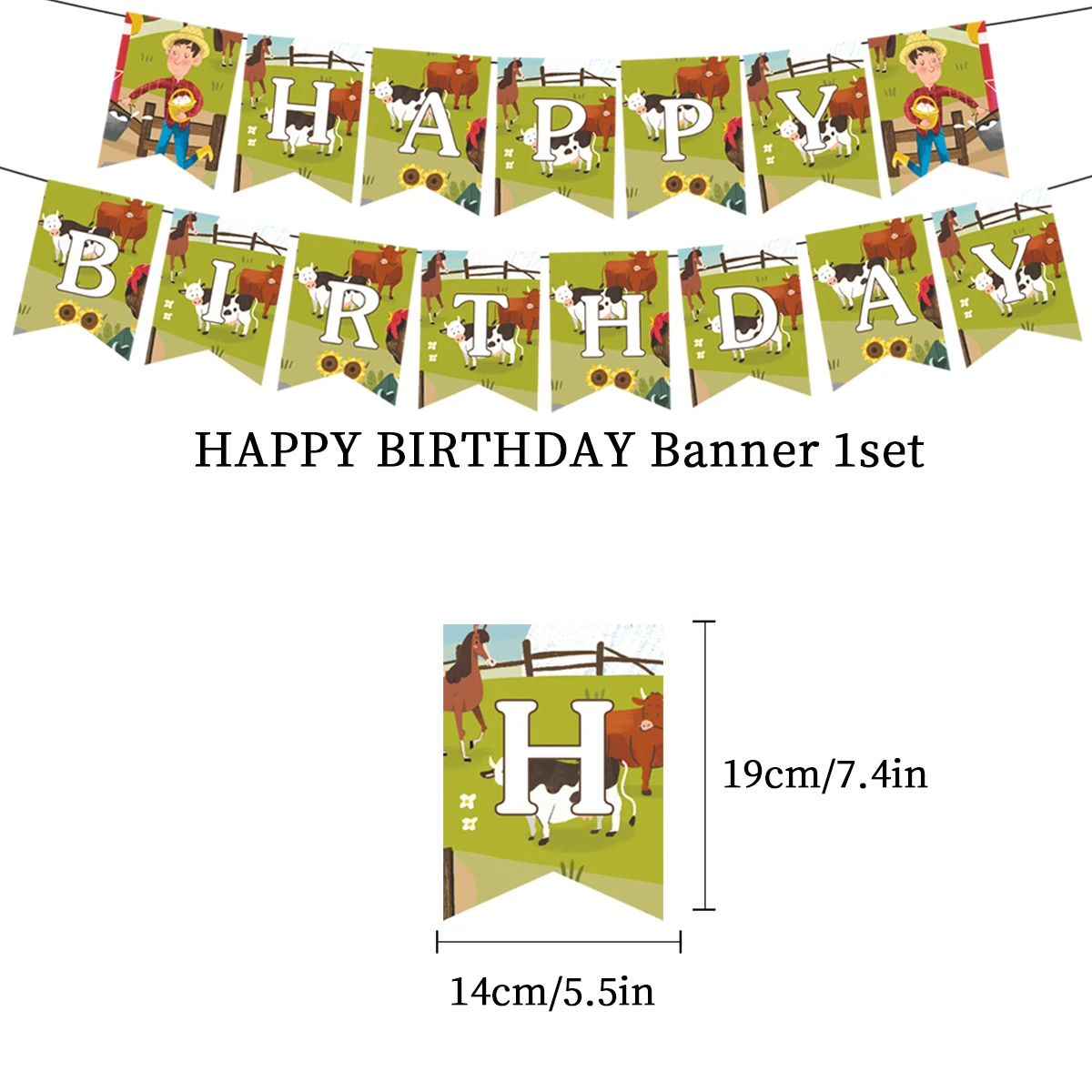 Palmy original Farm Themed Birthday Party Decorations Farm Banner Balloon Props Table Wall Decoration Party Supplies Set