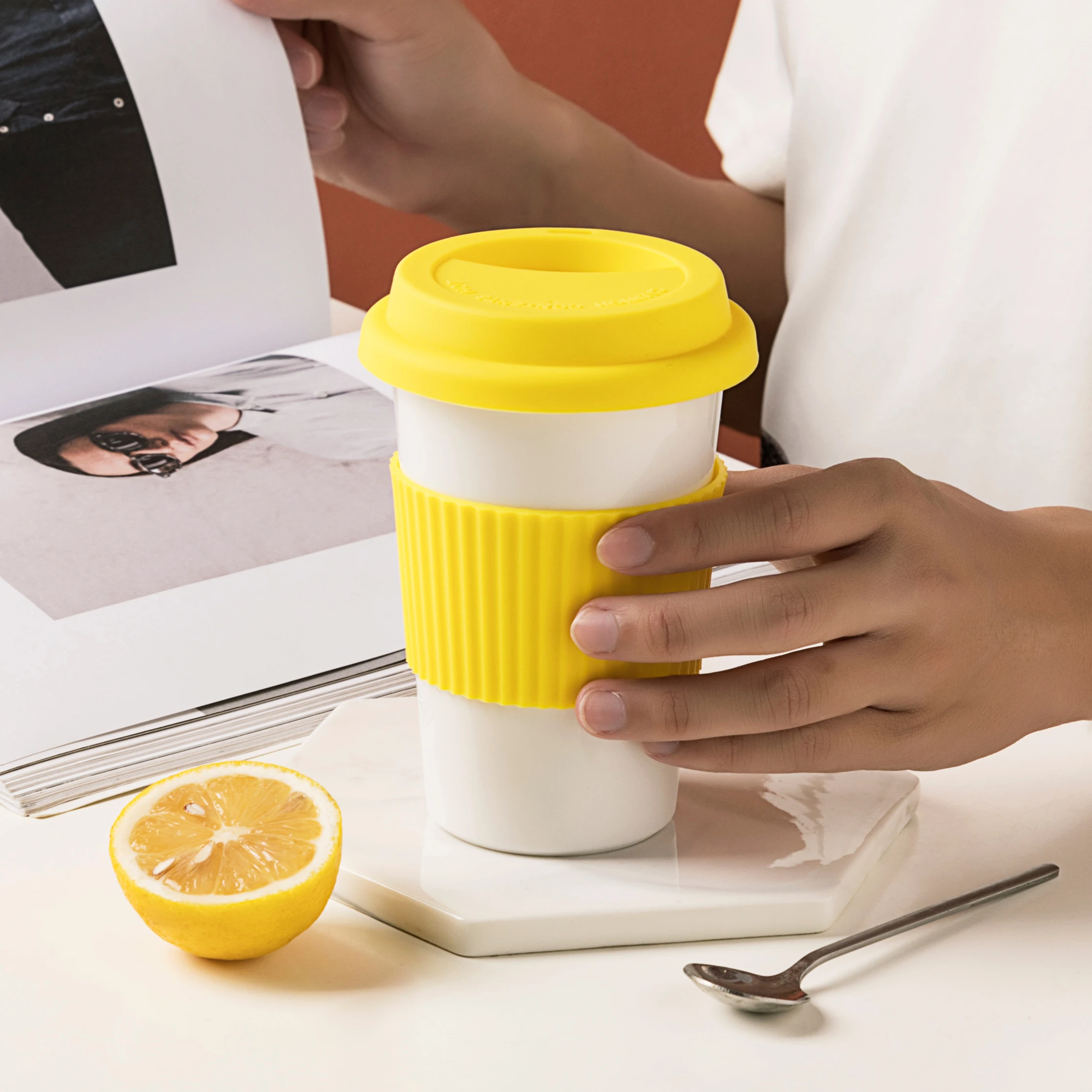 Manufacture Healthy Pla Material  14oz eco friendly  drinking Cup biodegradable With Lid