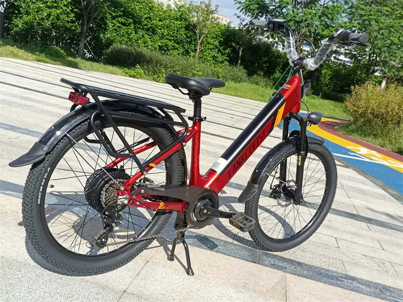 EU Stock LANKELEISI ES500PRO 24inch Electric City Bike with 48V Lithium Battery Rear Hub Motor Disc Brake System
