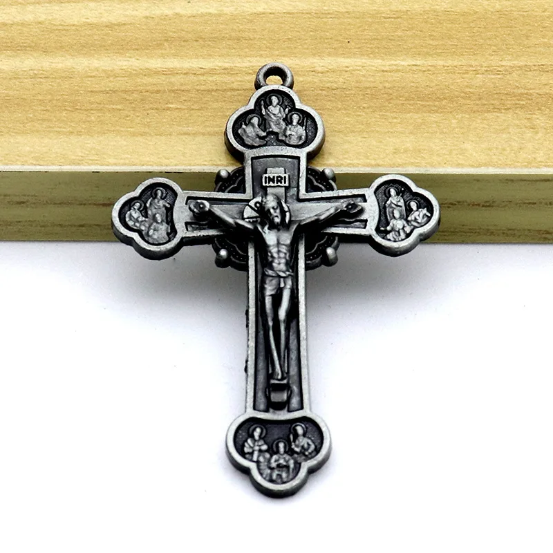 Wholesales Zinc Alloy Metal Gold Plated Christian Souvenir Jesus Cross Key Chains Custom Jesus Cross Keychain
