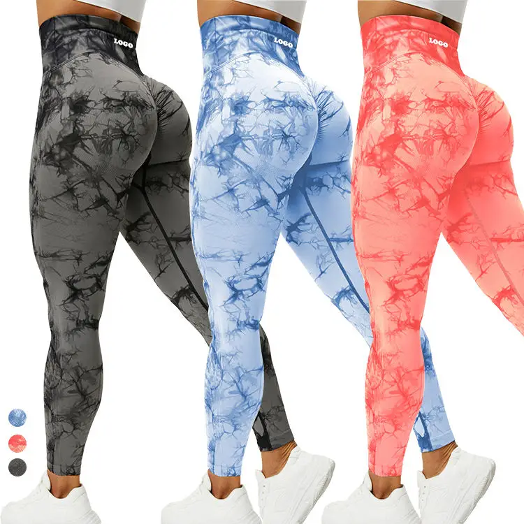 Marble Soft Seamless Scrunch butt leggings Butt lifting Tie Dye Soft Workout Tights Scrunch Butt Yoga Pants
