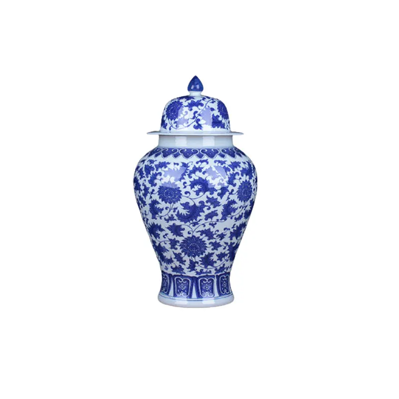 Фарфоровые украшения Jingdezhen практичные бытовые синие белые вплетенные антикварные горшки винтажная китайская ваза для дома Рождество