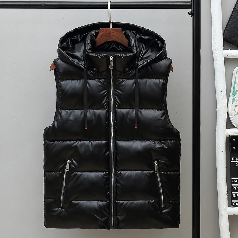 Liu Ming Fashion Brand 2024 New Arrivals Winter Men Clothes Casual Sleeveless Jacket Cotton Vest Hooded Plus Size Waistcoat