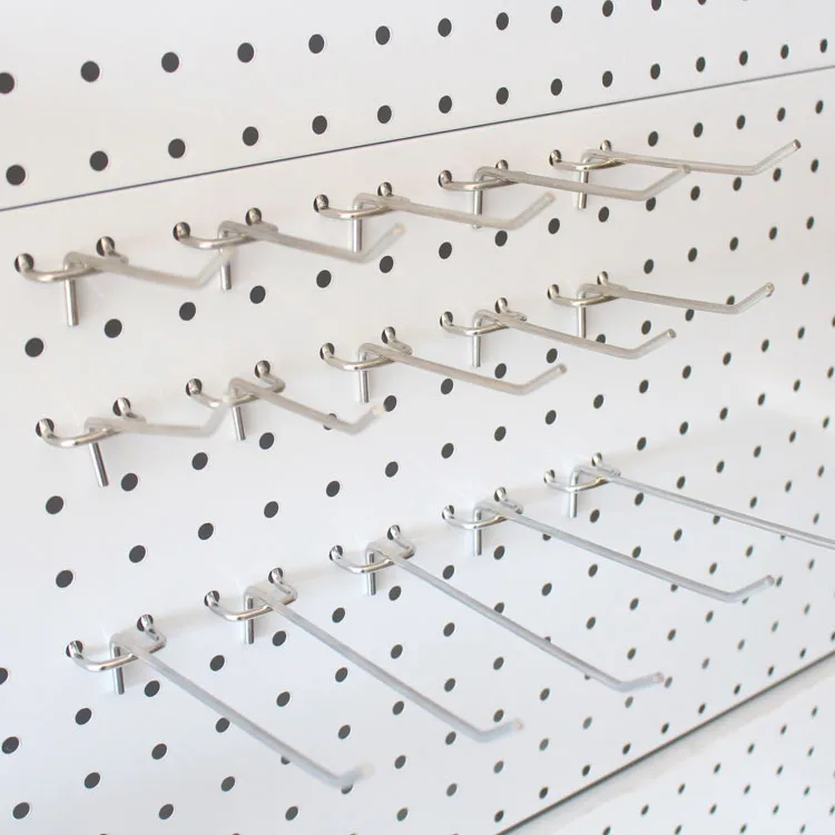 supermarket metal chrome display pegboard hook