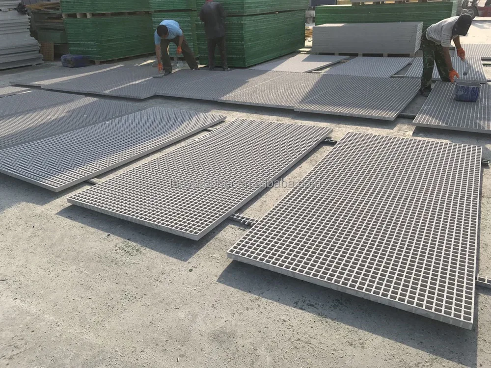 Car Washing Trench Drainage FRP Grating Floor Panel, High Strength Anti Corrosion Fiberglass FRP GRP Molded Gratings