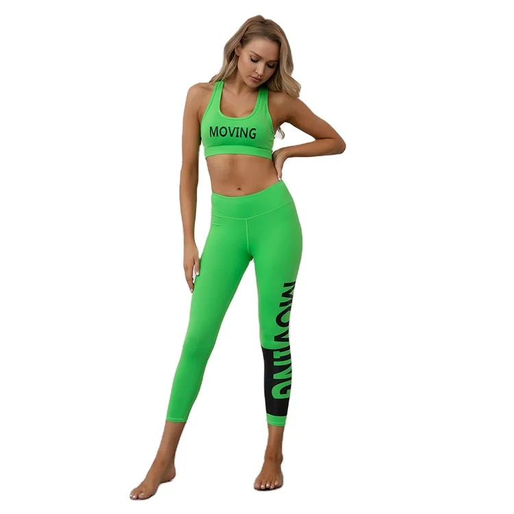 Women clothing 2 piece sets leggings neon casual tracksuits ladies outfits sport wears set