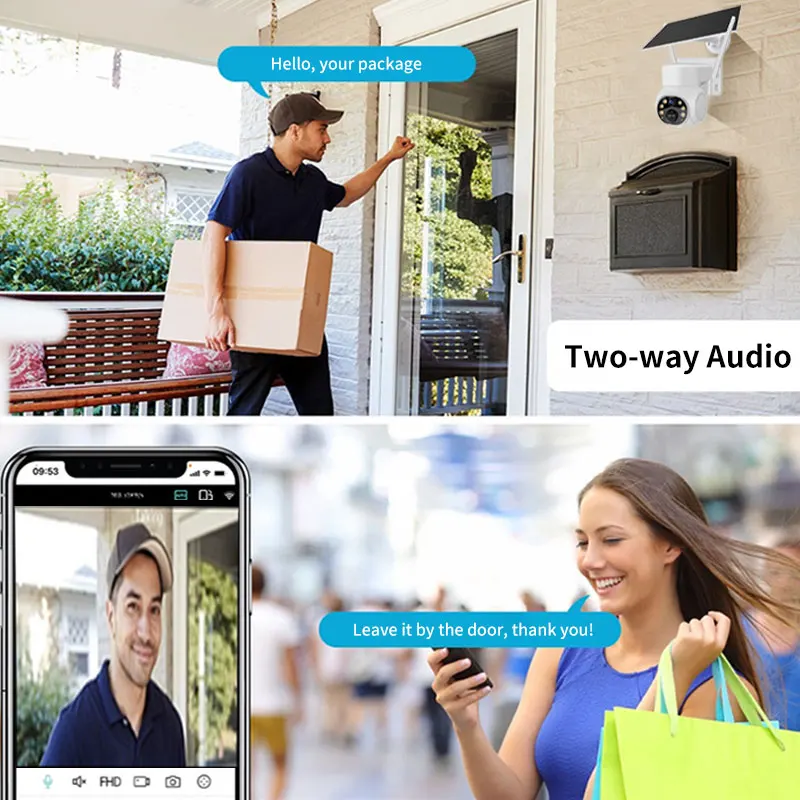 Wifi IP PTZ US Version Battery Camera CCTV Security Wireless Motion Detection Solar Camera De Surveillance Sans Fil Solaire